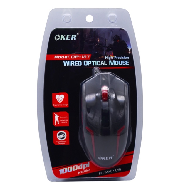 ราคาและรีวิวOKER Model:OP-187 Optical Mouse