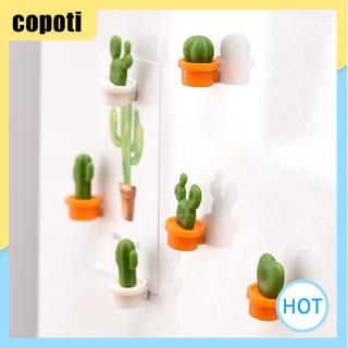copoti❤6pcs Mini Cartoon Cactus Magnet Fridge Sticker Magnetic Plant Potted Decor