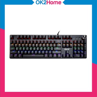 ภาพหน้าปกสินค้าOKER X100 Mini RGB Macro Gaming Keyboard คีย์บอร์ดแมคคานิคอล บลูสวิตช์ 26 โหมดไฟ 9 โหมดคัสตอม ตั้งมาโครได้ ที่เกี่ยวข้อง