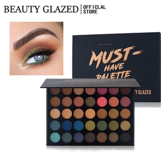 BEAUTY GLAZED พาเลตต์อายแชโดว์ 35 สี เนื้อแมตต์ ชิมเมอร์ โทนสีธรรมชาติ