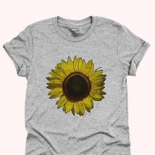 เสื้อยืดลายดอกทานตะวัน Sunflower ไซส์ S - 2XL มีหลายสีให้เลือก เสื้อยืดคอกลม แขนสั้น