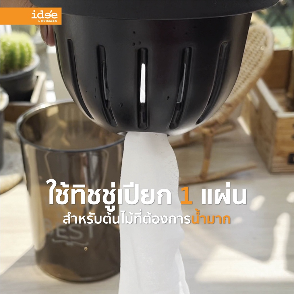 ภาพสินค้าide'e  NEW  กระถางต้นไม้รดน้ำอัตโนมัติ ขนาด 4 นิ้ว ทรงสูง รุ่น Self-watering (PN628LA) กระถางต้นไม้พลาสติก จากร้าน ideebypioneer บน Shopee ภาพที่ 4