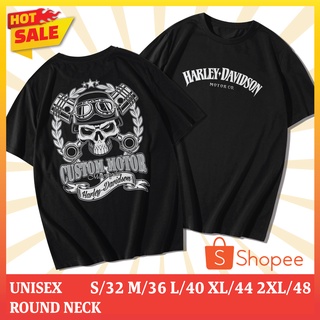 เสื้อยืดคอกลมสกรีนลายฮาร์เลย์ Harley Davidson SKULL#2