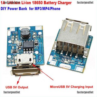 ภาพขนาดย่อของภาพหน้าปกสินค้าบอร์ดโมดูลชาร์จแบตเตอรี่ Micro USB 5V Li-ion 18650 DIY 2 ชิ้น จากร้าน factoryoutlet.th บน Shopee