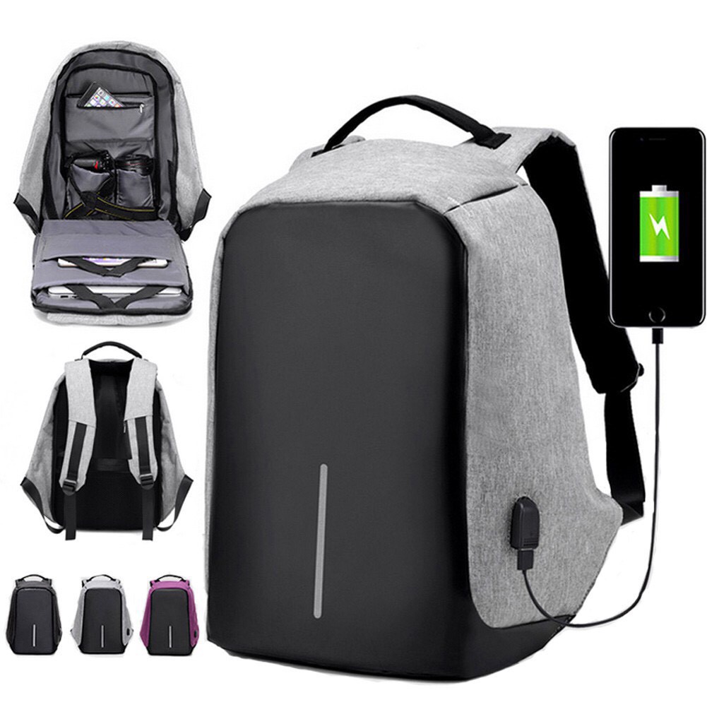 ภาพสินค้าTraveler Anti-Theft Backpack แฟชั่นสะพายหลัง กระเป๋าผู้ชาย กระเป๋าเป้  1 พอร์ต USB ชาร์จแบต จากร้าน traveler_shop. บน Shopee ภาพที่ 6