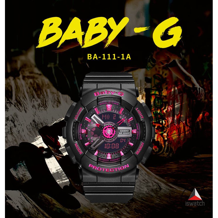 ขายดี-casio-baby-g-ba-111-1a-นาฬิกาข้อมืออิเล็กทรอนิกส์-กันน้ํา-สไตล์สปอร์ต-สําหรับผู้หญิง