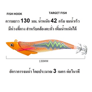 เหยื่อกุ้งปลอมตกหมึก ทิปรัน สำหรับตกหมึกน้ำลึก DMY Tiprun 42 สำหรับงานตกหมึกหอม น้ำลึก tiprun eging