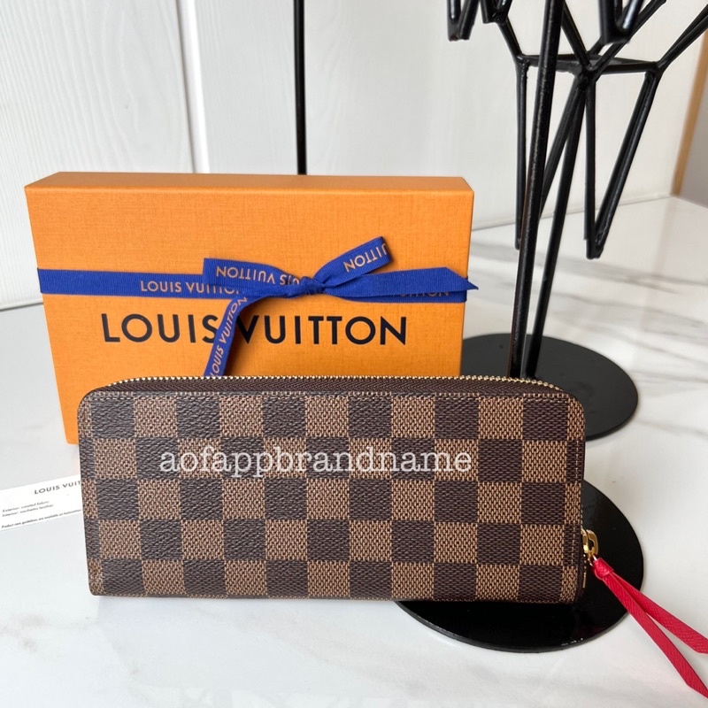 ของแท้-new-lv-clemence-damier-wallet