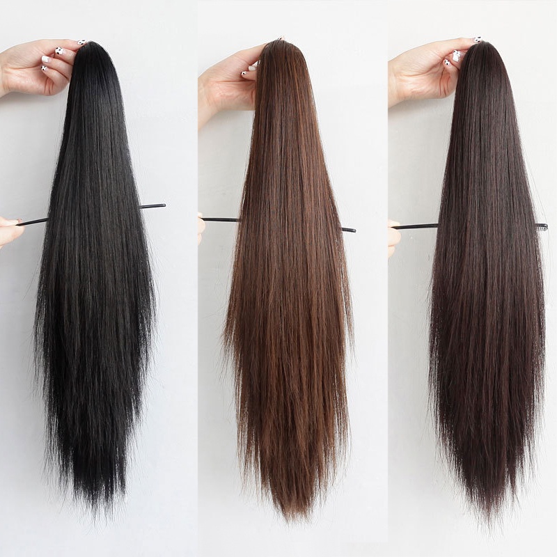 พร้อมส่ง-แฮร์พีช-หางม้า-สไตล์เกาหลี-ผมยาวตรง-45cm-สไตล์กิ๊บ