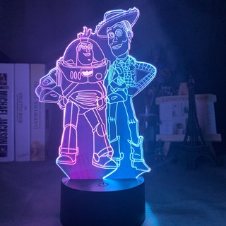 ตีสี Led Night โคมไฟ Tory Store สำหรับตกแต่งห้องนอน Nightlight Sheriff Woody และ Buzz Lightyear คู่สี Led Night Light