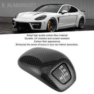 B_alabama327 Car Interior Carbon Fiber Gear Shift Head Knob Cover Fit for Panamera 971 2017‑2020