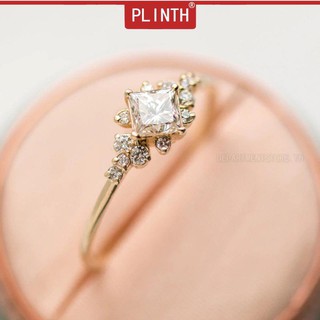 PLINTH 947 แหวนเงินแท้ 925 แต่งเพชร สำหรับงานหมั้น