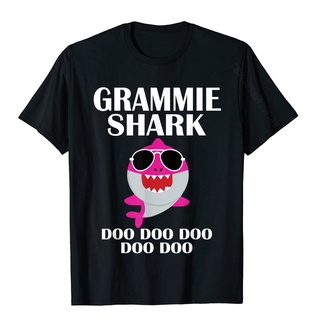 เสื้อยืด ผ้าฝ้าย พิมพ์ลาย Grammie Shark Doo Doo เหมาะกับฤดูร้อน สําหรับผู้ชายS-5XL