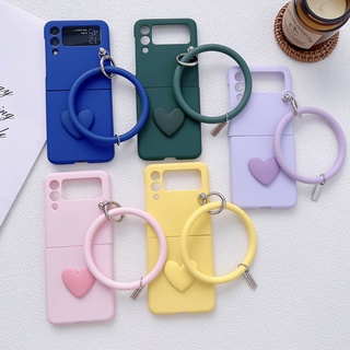 เคสโทรศัพท์ ฝาพับ พร้อมแหวนยาง กันกระแทก สีแคนดี้ สําหรับ Samsung Galaxy Z Flip 4 Z Flip 3 5G Z Flip 4 Zflip3 Z Flip4 Z Flip 3