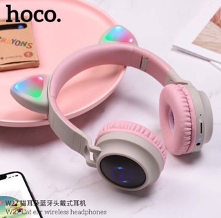 สินค้า HOCO W21 รุ่น W27 Cat Ear ของแท้ 100%! หูฟังครอบหู แบบบลูทูธไร้สาย พร้อมไมโครโฟน Bluetooth V.5.0