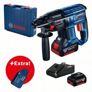 BOSCH สว่านโรตารี่รุ่น GBH 180-LI KIT+ แบตเตอรี่ GBA 18V 4.0Ah 2 ก้อน + เครื่องชาร์จ GAL 18V-40 + ชุดอุปกรณ์เสริม 6 ชิ้น