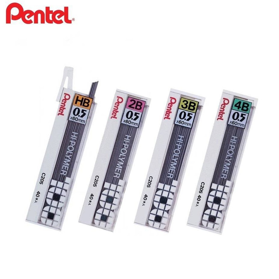 pentel-ไส้ดินสอ-hi-polymer-c205-hb-b-2b-3b-4b