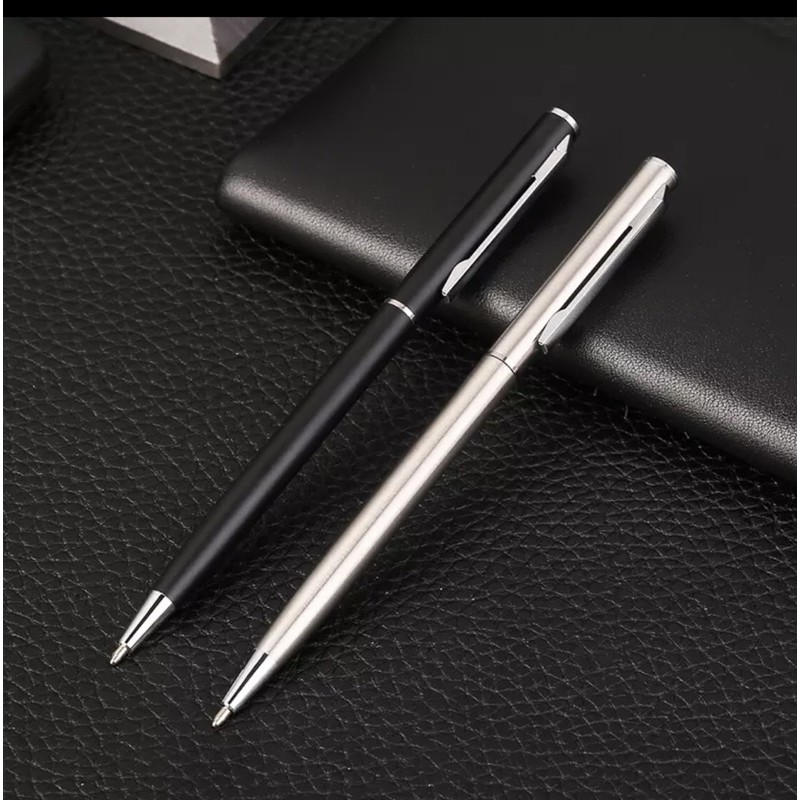ปากกาโลหะนักธุรกิจ-ปากาโลหะแบบหมุนเปิด-สีดำ-หรูหรา-ถูกที่สุด