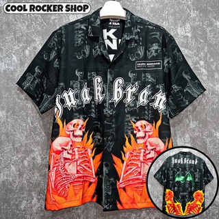 Cool Rocker : เสื้อเชิ้ตลาย Burn Skelton สินค้าพร้อมส่ง ถ่ายจากสินค้าจริง