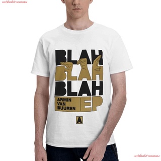 แฟชั่นที่กำหนดเอง เสื้อยืดชาย DJ Disc Jockey ดีเจ ดนตรี Blah อาร์มิน ฟาน บูเรน Blah Blah Essential T-Shirt Tee Mens Bas