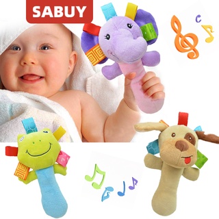 SABUY ตุ๊กตาเขย่า มีเสียงกรุ๊งกริ๊ง ของเล่นเสริมพัฒนาการเด็ก ของเล่นเขย่ามือ ตุ๊กตาทารกเขย่าแล้วมีเสียง Baby Plush Rattle