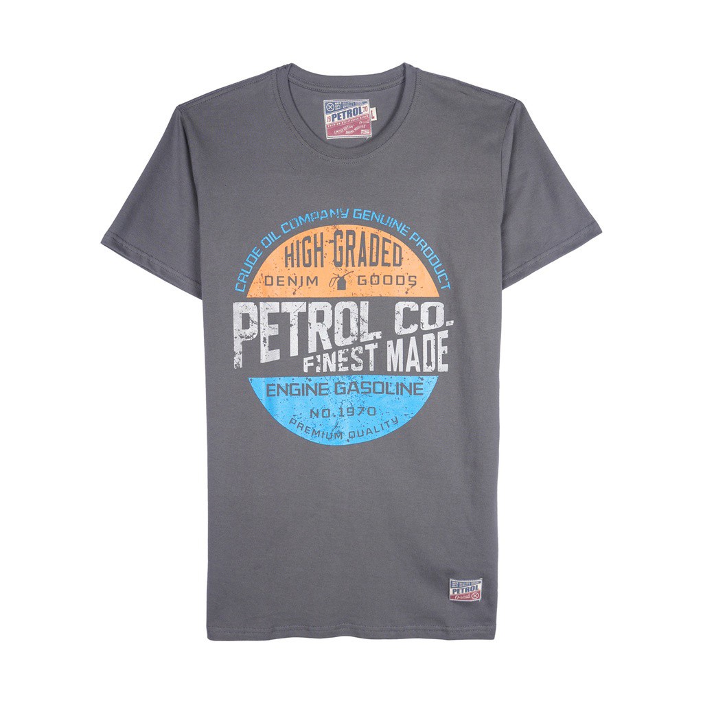 เสื้อวินเทจชาย-เสื้อยืดพื้นฐานสําหรับผู้ชายเบนซินโดลสลิมฟิต-13357-u-ถ่าน