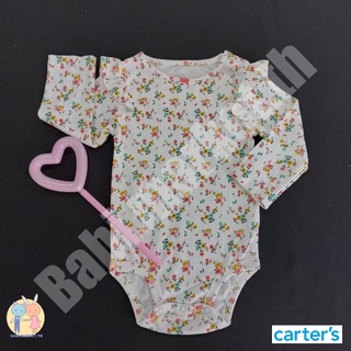 ของใหม่ บอดี้สูทเด็กหญิง แขนยาว ลายดอกไม้ คาร์เตอร์ (Carters)