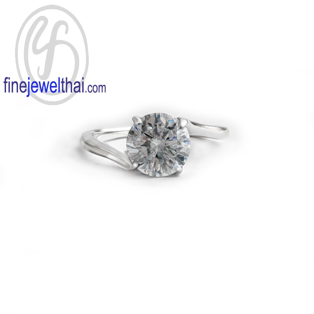 finejewelthai-แหวนเพชร-แหวนเงินแท้-เพชรสังเคราะห์-แหวนหมั้น-แหวนแต่งงาน-diamond-cz-silver-wedding-ring-r1407cz
