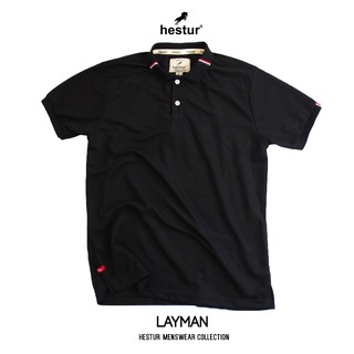 (โค้ดTANA620ลดอีก15%) เสื้อโปโล hestur - LAYMAN 2018 -BLACK