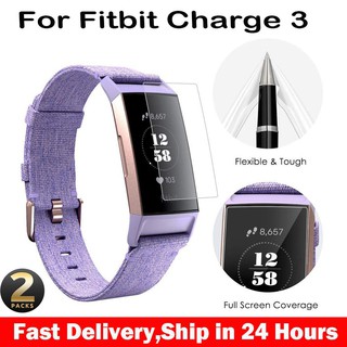 ฟิล์มป้องกันรอยหน้าจอ 3 แบบบางพิเศษ 2 แพ็ก สําหรับ fitbit charge 3