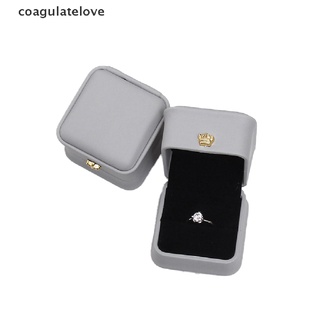 Coagulatelove กล่องหนัง PU ทรงสี่เหลี่ยม คุณภาพสูง สําหรับใส่เครื่องประดับ ต่างหู แหวน