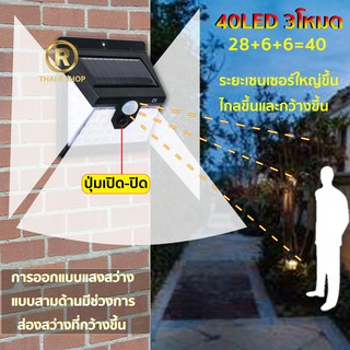 ภาพขนาดย่อของภาพหน้าปกสินค้าไฟโซล่าเซลล์ติดผนังพร้อมเซ็นเซอร์ ใช้พลังงานแสงอาทิตย์ SOLAR ไฟติดผนัง ไฟLED ไฟโซล่าเซลล์ จากร้าน thair_so บน Shopee