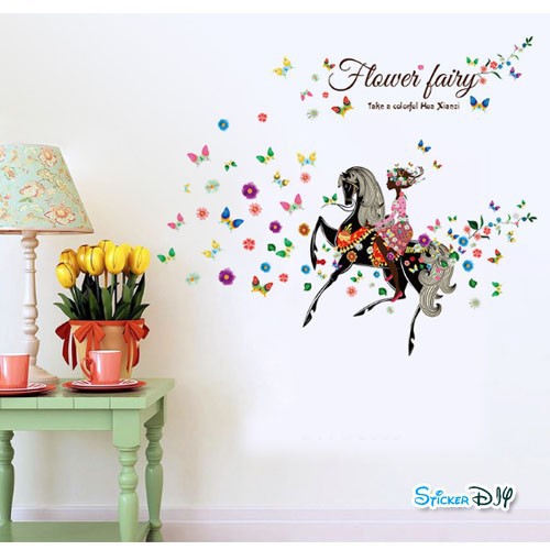 sale-transparent-wall-sticker-สติ๊กเกอร์ติดผนัง-flower-fairy