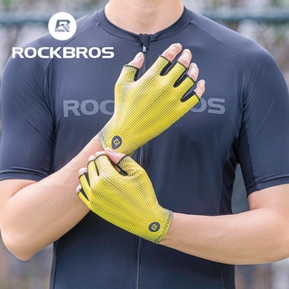 Rockbros ถุงมือ กันลื่น ระบายอากาศ อุปกรณ์เสริม สําหรับขี่จักรยาน MTB