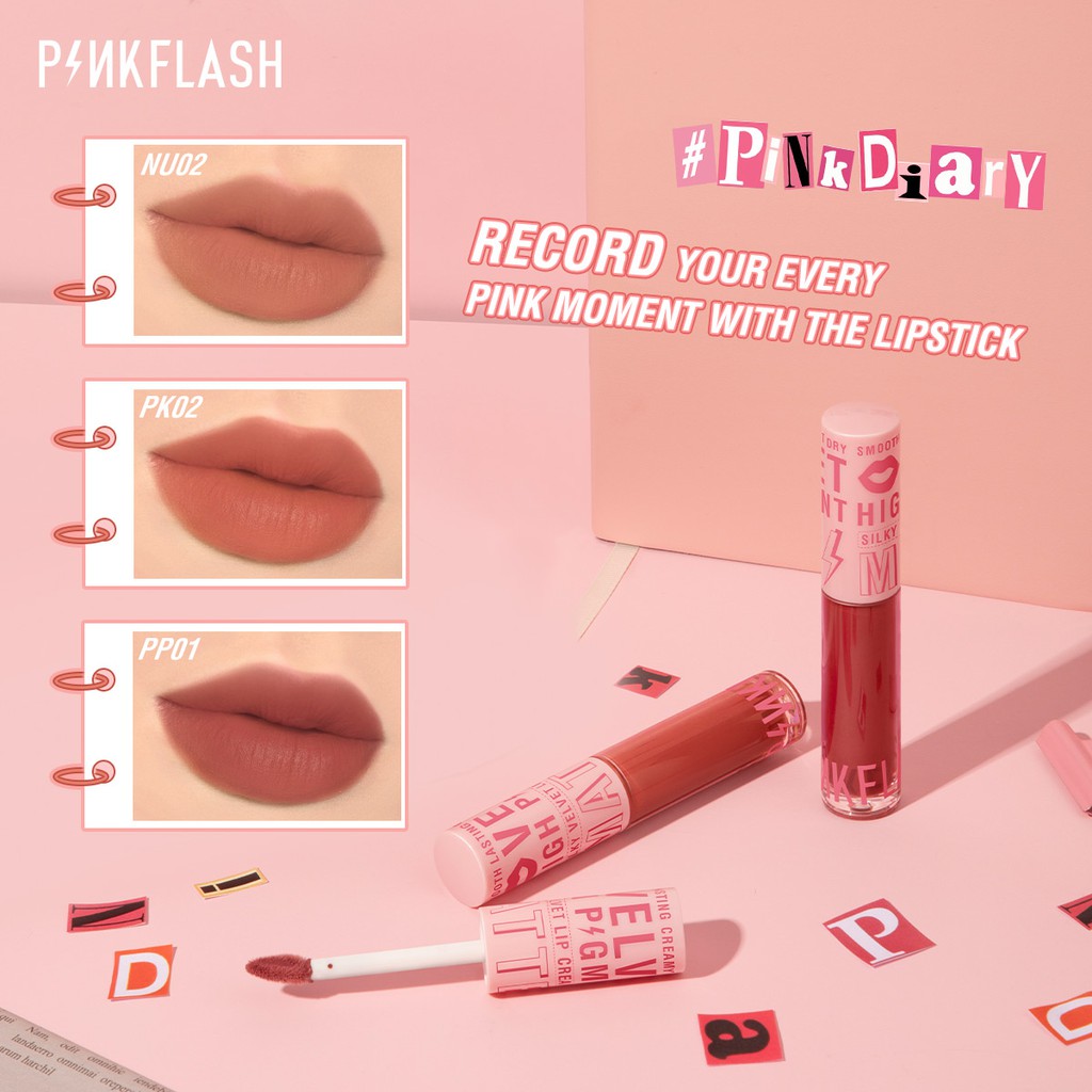 pinkflash-เครื่องสําอางลิปกลอสกํามะหยี่ให้ความชุ่มชื้นยาวนาน-ลิปลอก-ลิปเซ็ต-ลิปจีน-ลิปสติกเซต-ลิป-ลิปสติก-ลิปลอก-ลิปจิ๋ว-ลิปแมท-ลิปทินท์-ลิปติก-ลิปจีน-ลิปสติกเซต-lipstick-ลิปสติกกันน้ำ-ลิปติดทนนาน-ดิน