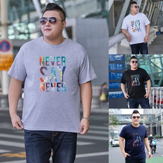 เสื้อยืดสีขาวพร้อมส่ง(XXL-6XL）เสื้อยืดคนอ้วนเสื้อยืดไซส์ใหญ่เสื้อยืดคอกลมแฟชั่นผู้ชายเสื้อยืดoversize