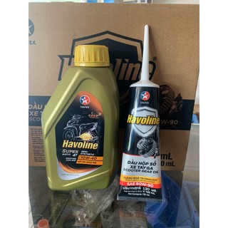 สินค้า CALTEX น้ำมันเครื่องสำหรับรถออโต้ 4T Havoline Supermatic 10w-40 กึ่งสังเคราะห์ 0.8L + น้ำมันเฟืองท้าย 120ml