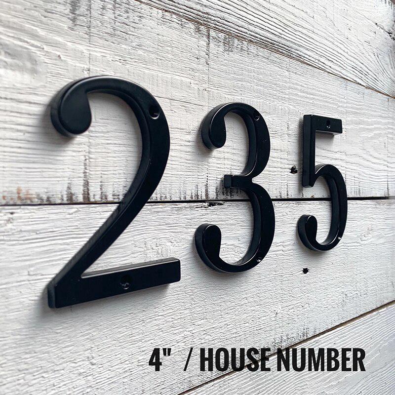 4" 101mm บ้านเลขที่ ตัวเลขบ้านเลขที่ ป้ายบ้านเลขที่ ป้ายบ้าน ป้ายตัวเลข House Number Sign Number Outdoor Address Plaque Number for House Black #0-9