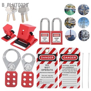 B_pluto326 Lockout Tagout Kit Multifunctional with Hasp Warning Tag Safety Red Padlock Portable