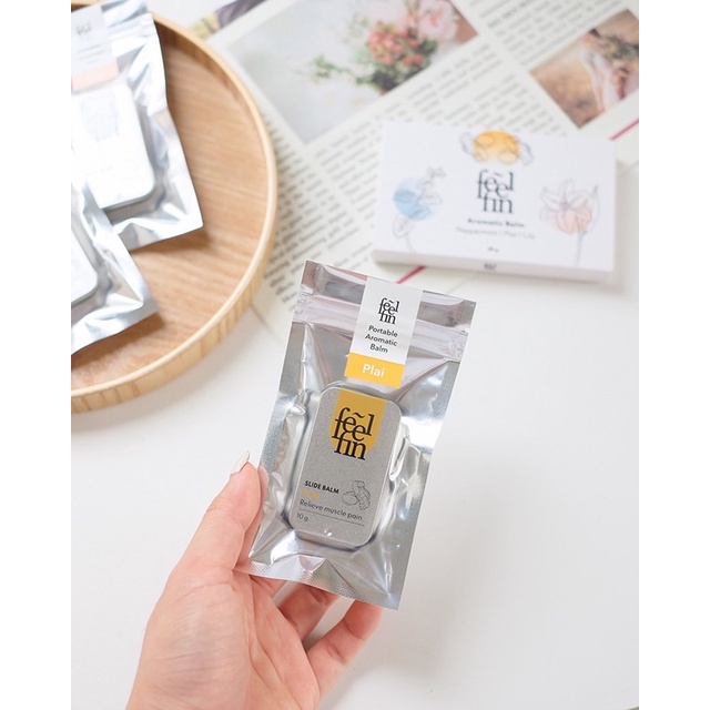 Feelfin Aromatic Slide balm กลิ่น ไพร(คล้ายเส้นได้ดี แก้ปวดเมื่อย ...