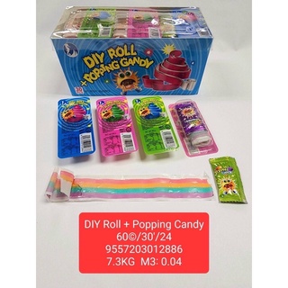 เยลลี่โรล+เป๊าะแป๊ะ(DIY Roll+Popping Candy) 1 กล่อง บรรจุ 30 ชิ้น