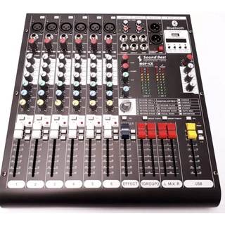 MIXER มิกเซอร์ 6 ช่อง ยี้ห้อ SoundBest รุ่น MGP-6X Bluetooth เล่นได้ทั้ง USB MP-3 Bluetooth