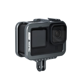 Telesin เคสอลูมิเนียมอัลลอย พร้อมพอร์ตชาร์จ สีดํา สําหรับ GoPro Hero 9 10 11 12 9 10 11 12