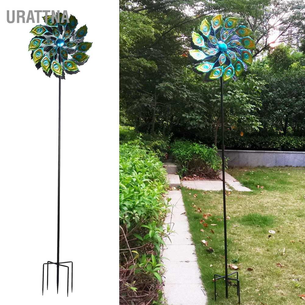 urattna-โคมไฟ-led-รูปนกยูง-พลังงานแสงอาทิตย์-สีบรอนซ์-สําหรับตกแต่ง