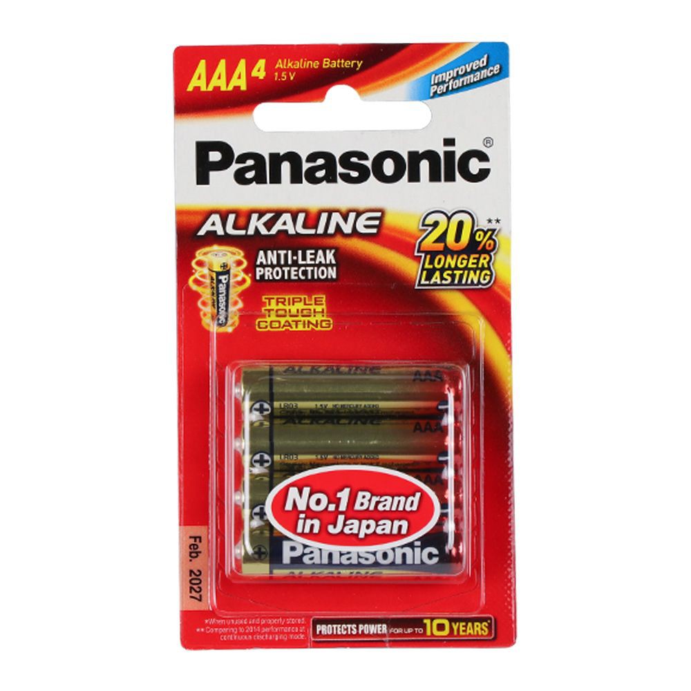 ถ่านอัลคาไลน์-aaa-panasonic-lr03t-4b-ไฟฉายและอุปกรณ์-ไฟฉายและไฟฉุกเฉิน-งานระบบไฟฟ้า-alkaline-battery-panasonic-lr03t-4b