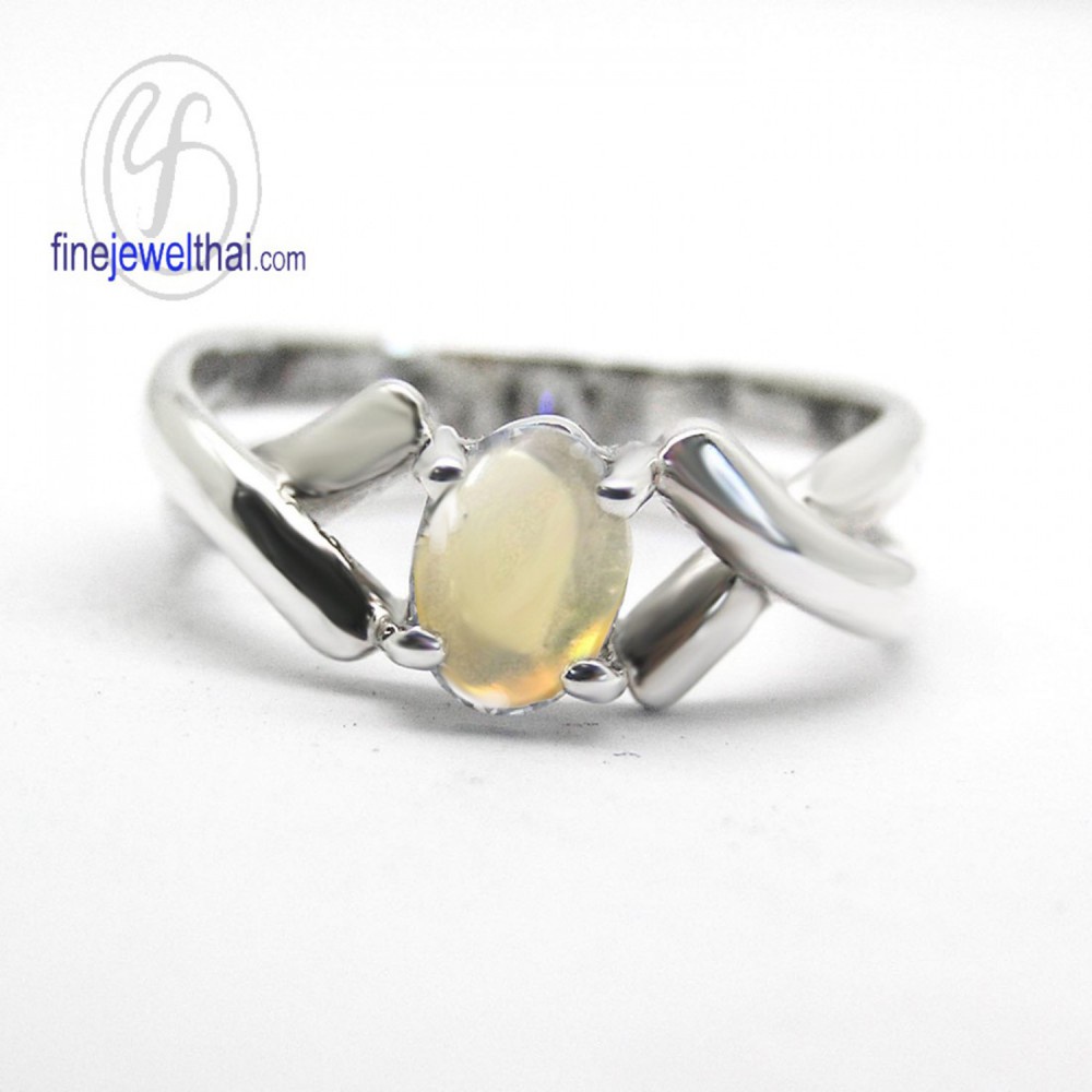 finejewelthai-แหวนโอปอล-แหวนเงินแท้-แหวนพลอย-พลอยประจำเดือนเกิด-opal-silver-ring-r1040op-ov1-เลือกสีตัวเรือนได้