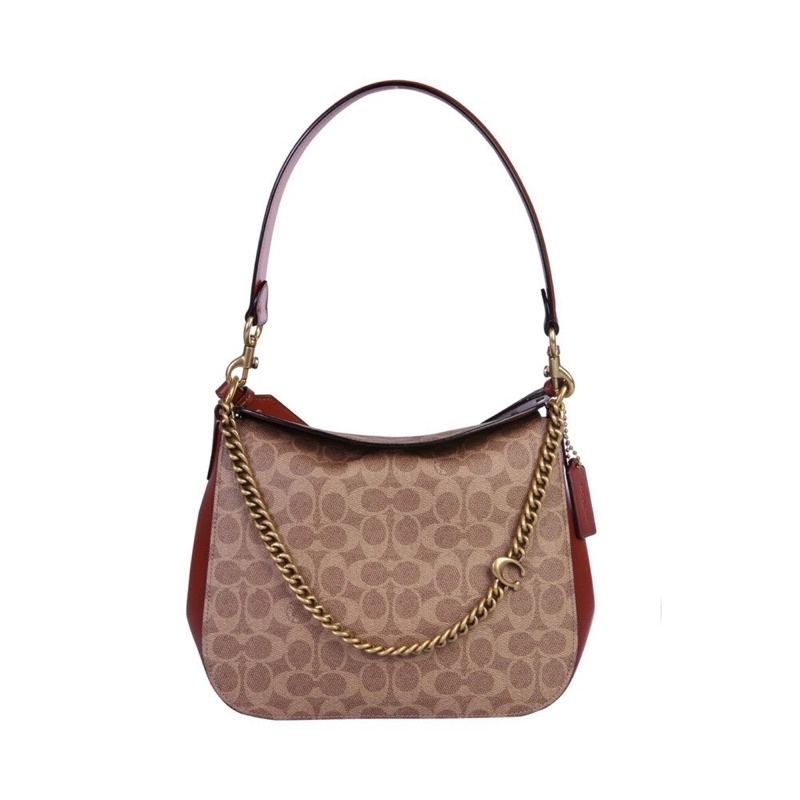 Coach Signature Chain Hobo In Signature Canvas Shopee Thailand
