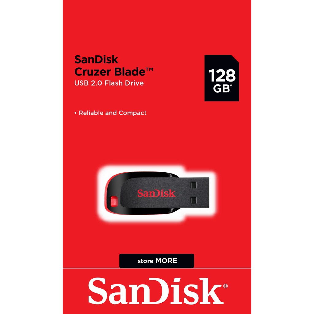 ภาพหน้าปกสินค้าSanDisk CRUZER BLADE USB แฟลชไดร์ฟ 128GB, USB2.0 (SDCZ50-128G-B35) จากร้าน sandisk_thailand_officialshop บน Shopee