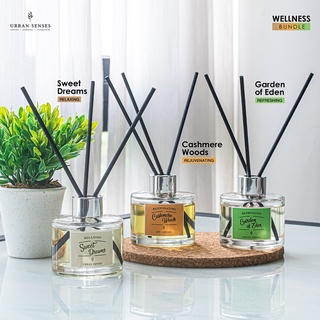 Urban Senses Aromatic Reed Diffuser "WELLNESS bundle ก้านไม้หอม ไม้กระจายความหอม ไม้กระจายกลิ่น ตกแต่งบ้าน