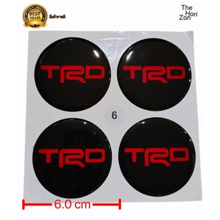 สติกเกอร์ติดดุมล้อ TRD 60 mm เรซิ่นเจล สติกเกอร์ฝาดุม 4 ชิ้น สีแดง ดำ สติ๊กเกอร์แต่งรถ สติ๊กเกอร์ ติดรถ **ราคาถูกที่สุด*